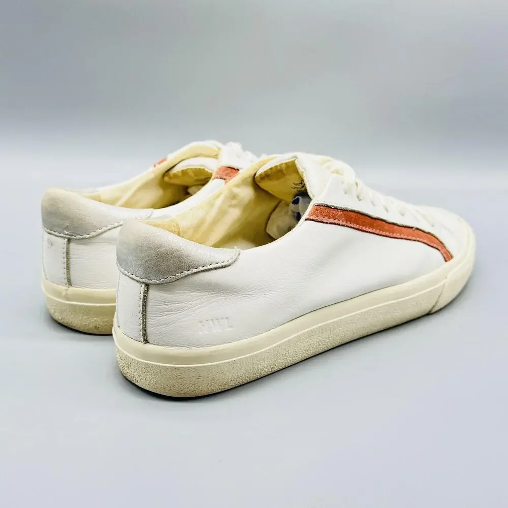 Madewell Shoes Womens 8.5 White Leather Sidewalk Low Top Lace Up Court Sneakers